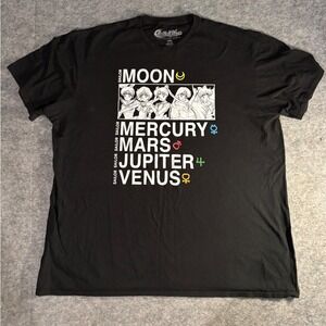 Sailor Moon Graphic T-Shirt Mens 2XL Black Anime Manga Toei Animation Crewneck